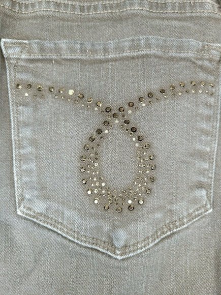 NYDJ Not Your Daughters Jeans Women's SZ 8 Boot Cut Dark Blue Rhinestone Detail - Picture 10 of 11